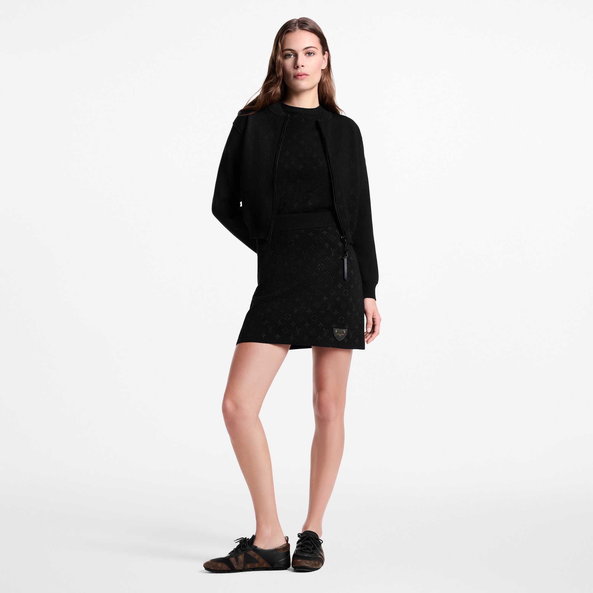 Monogram Accent Zip-Up Knit Jacket - Women - Ready-to-Wear | LOUIS